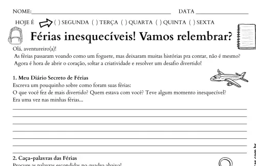 Projeto volta às aulas julho