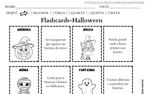 atividade flashcards halloween
