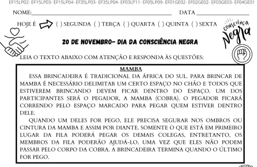 Brincadeiras de origem africana - Planos de aula - 4º ano - Geografia